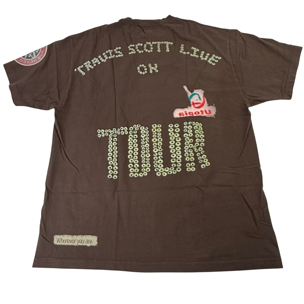 Travis Scott Utopia Circus Maximus Tour T-Shirt Brown Graphic Mens XL